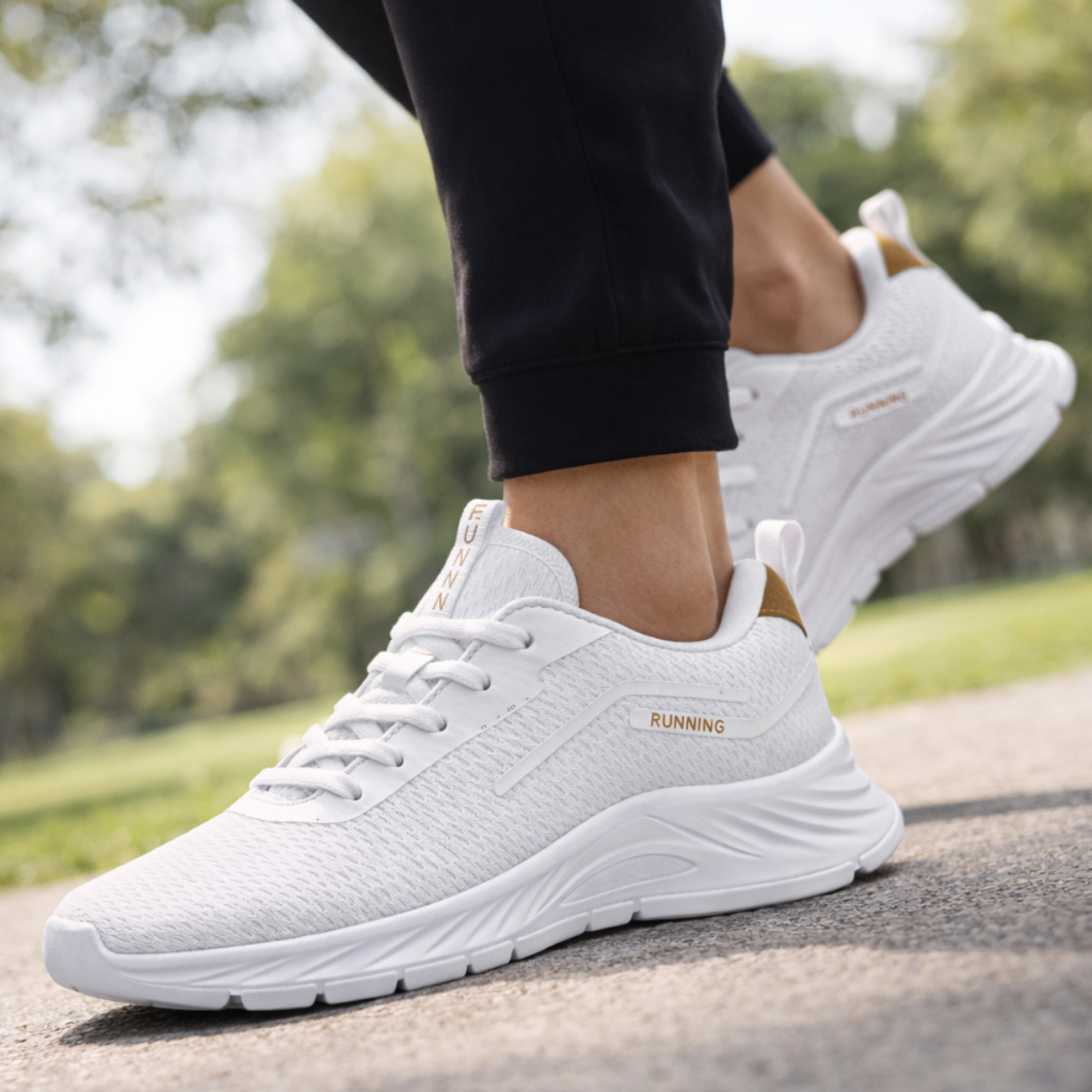 Tênis Esportivo Leve Macio Confortável Tênis Branco Esportivo Caminhada Corrida Academia Fitness