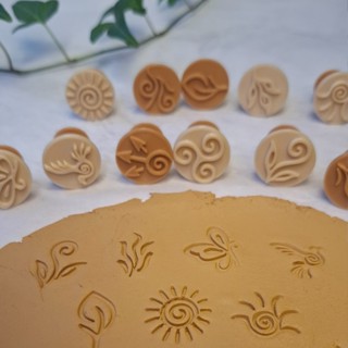 Kit de Carimbos Texturizadores para Cerâmica e Argila – Elementos Orgânicos em Oferta na Shopee