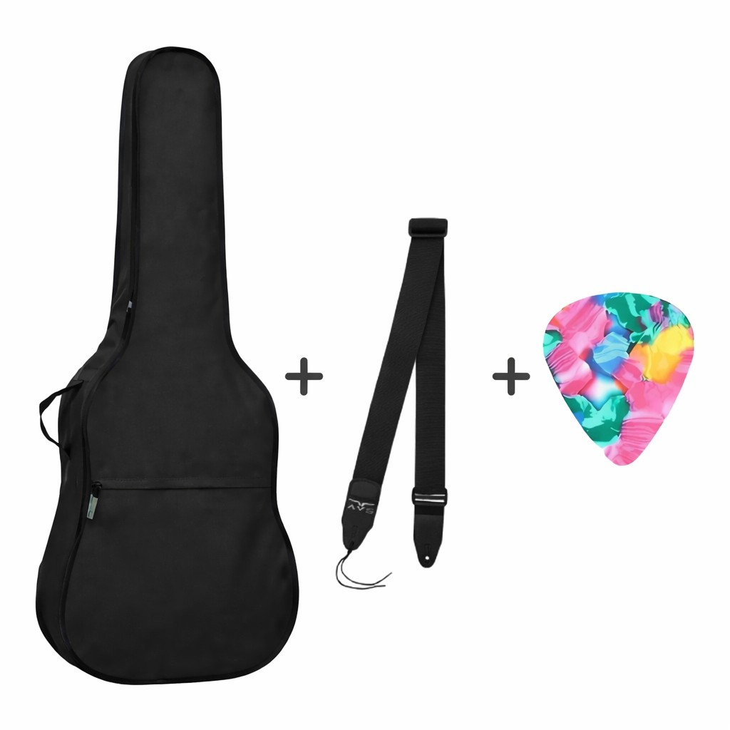 Kit Capa Bag Para Violão + Correia + Palheta