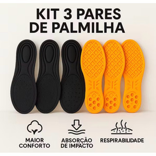 kit 3 2 e 1 pares pamilha ortopédica em gel para alívio de seus pés 33ao 45 masculino feminino e infantil