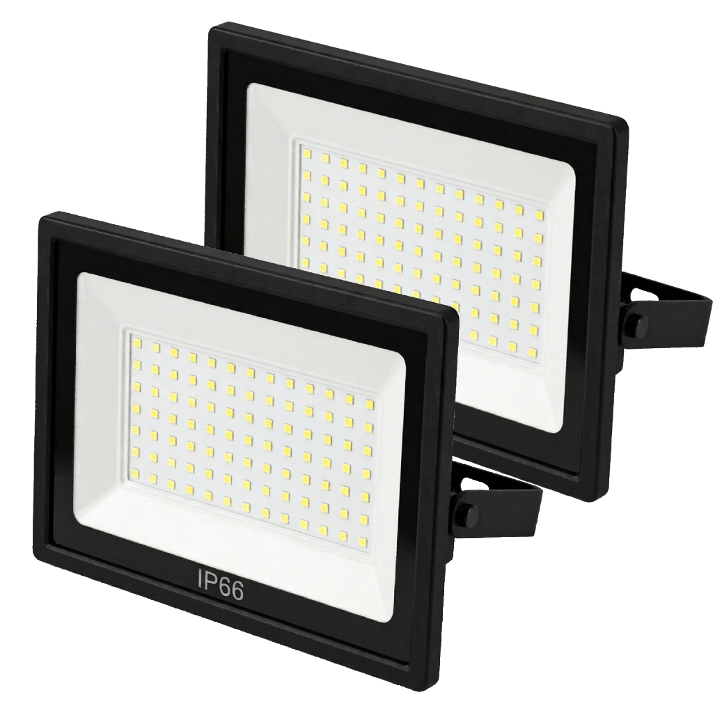 Kit 2 Refletor 600W Holofote Led IP66 Bivolt Prova D'água Externa Potente Branco Frio em Oferta na Shopee