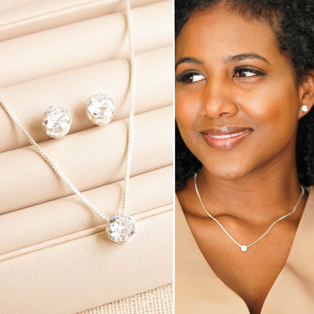 Kit Colar E Brinco Ponto de Luz Feminino Banhado Prata 925 Delicado Com Garantia em Oferta na Shopee