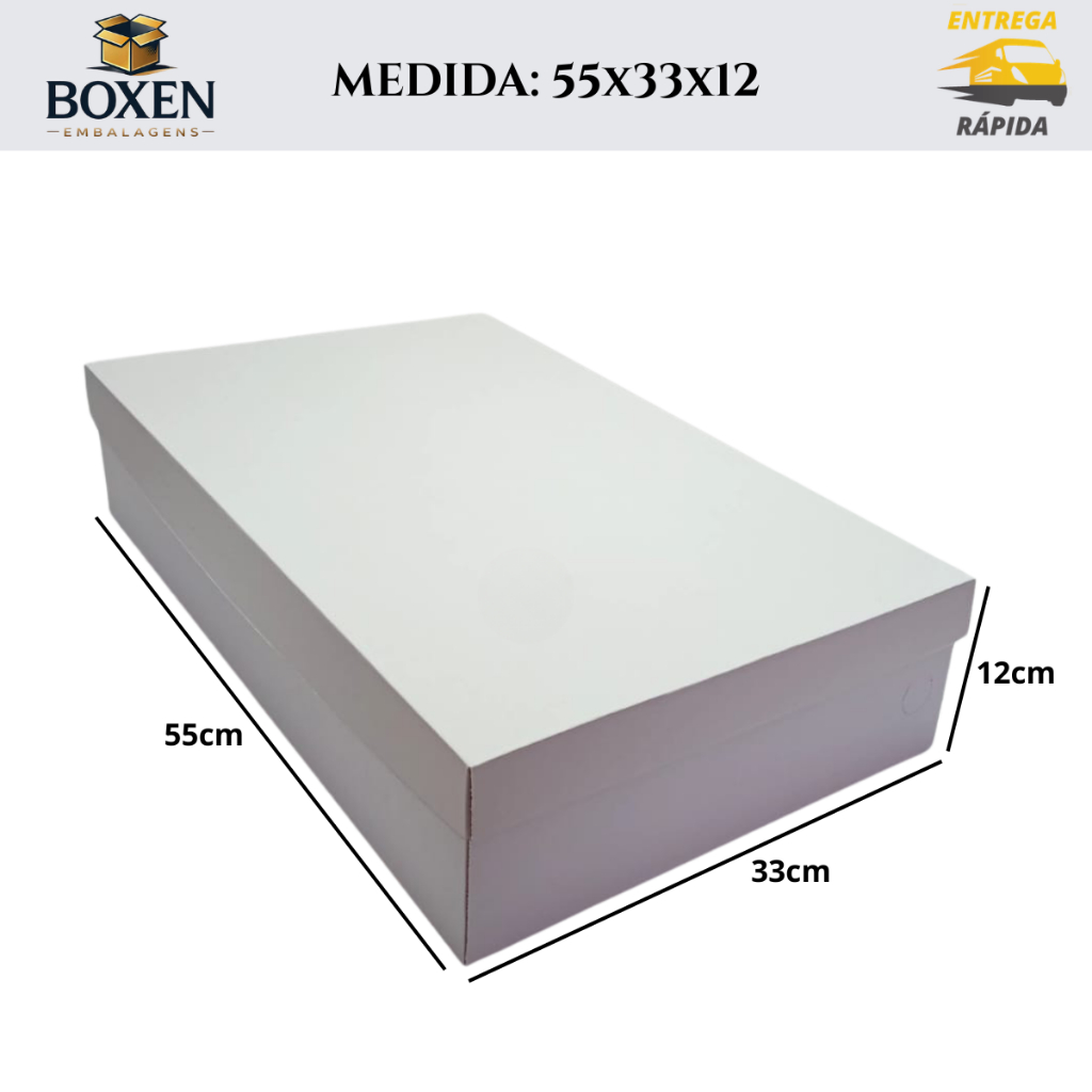 Kit 5 Caixas de Papelão 55x33x12  - Auto Montavel Para Calçados Botas Lembrancinhas