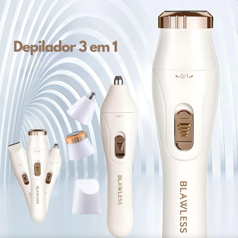 Aparelho Barbear Elétrico e Depilador , Facial e Corporal / íntimo 3 Em 1 Portátil Recarregável USB  Indo em Oferta na Shopee
