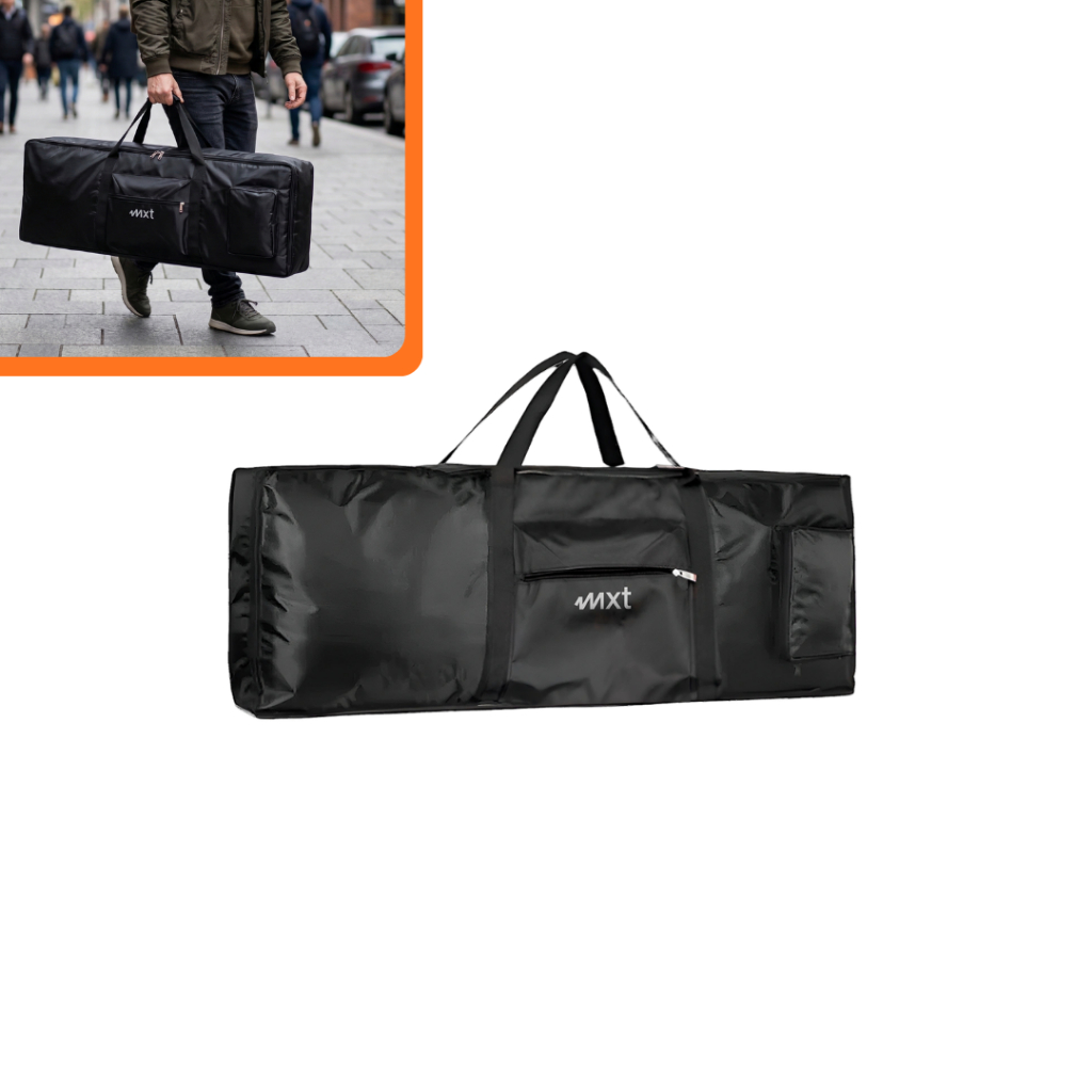 Capa Bag para Teclado Musical com Bolsos - 100x42x14cm - Ideal para Casio, Roland, Yamaha em Oferta na Shopee