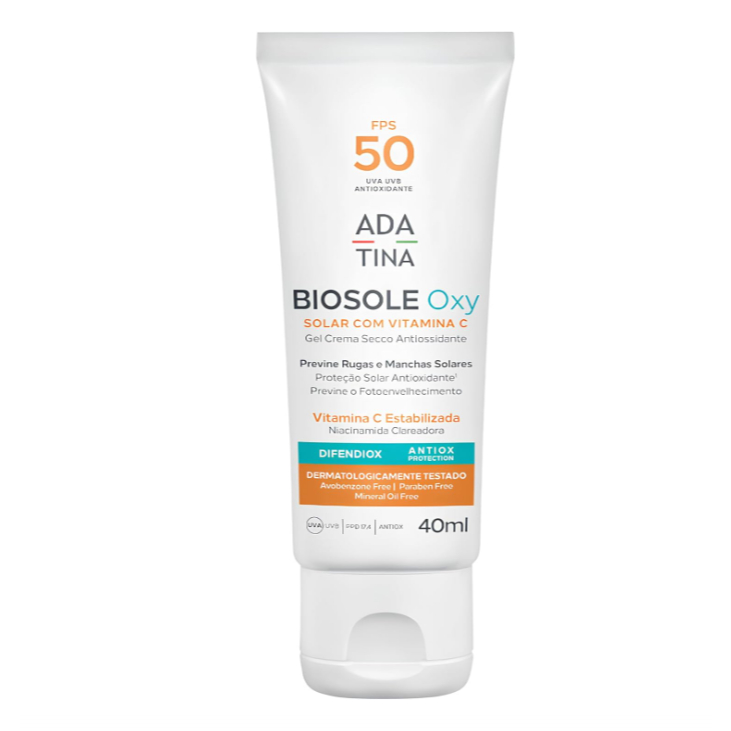 Ada Tina Protetor Solar Facial Clareador Biosole Oxy FPS 50 40ml