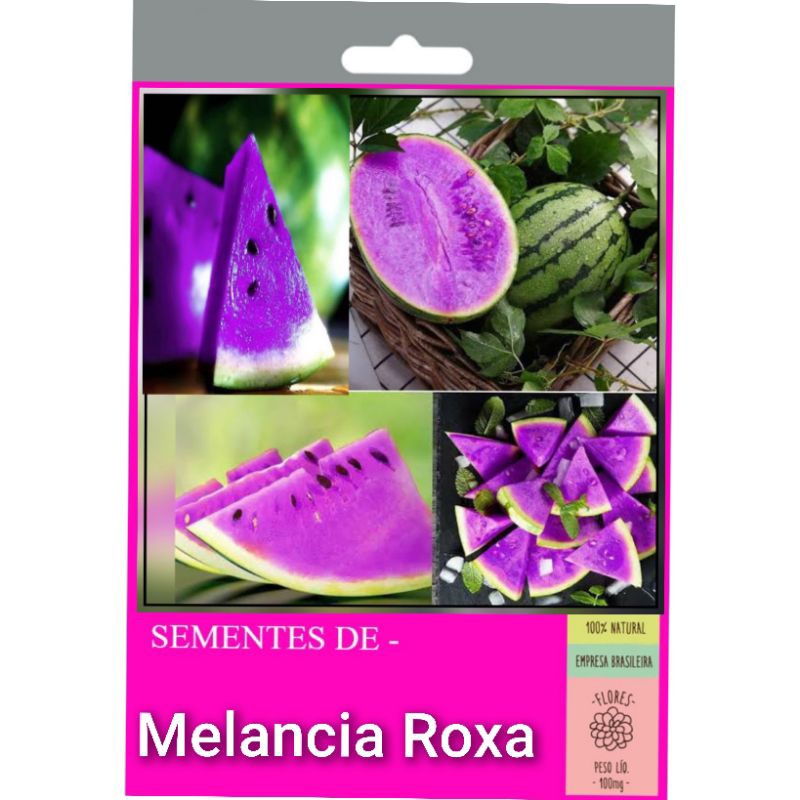 Melancia Roxa Importada | Fruta Diferente e Saborosa (10 sementes) em Oferta na Shopee