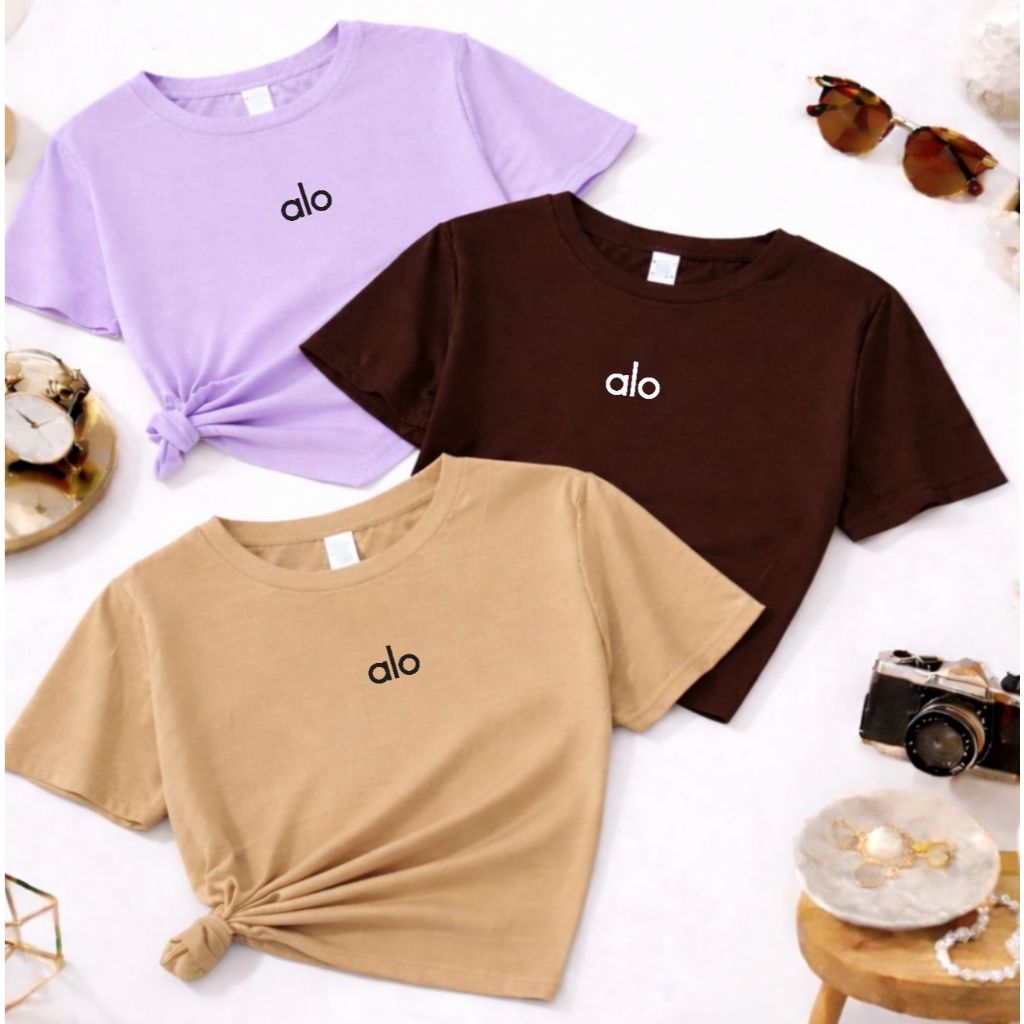 Kit 3 Camisetas Feminina Baby Look Yoga Algodão 100% Preço de Fábrica Caimento Perfeito em Oferta na Shopee