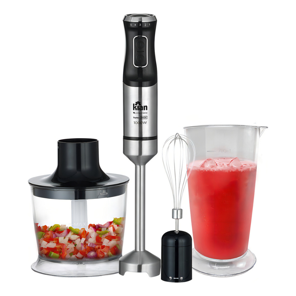 Mixer 3 em 1 Kian 1000W Inox Turbo 5 Velocidades com Processador Triturador e Copo 700ml em Oferta na Shopee