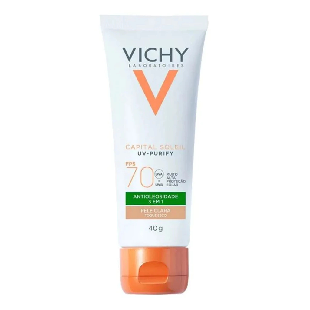 Protetor Solar Facial Vichy Capital Soleil UV-Purify FPS70 Pele Clara 40g