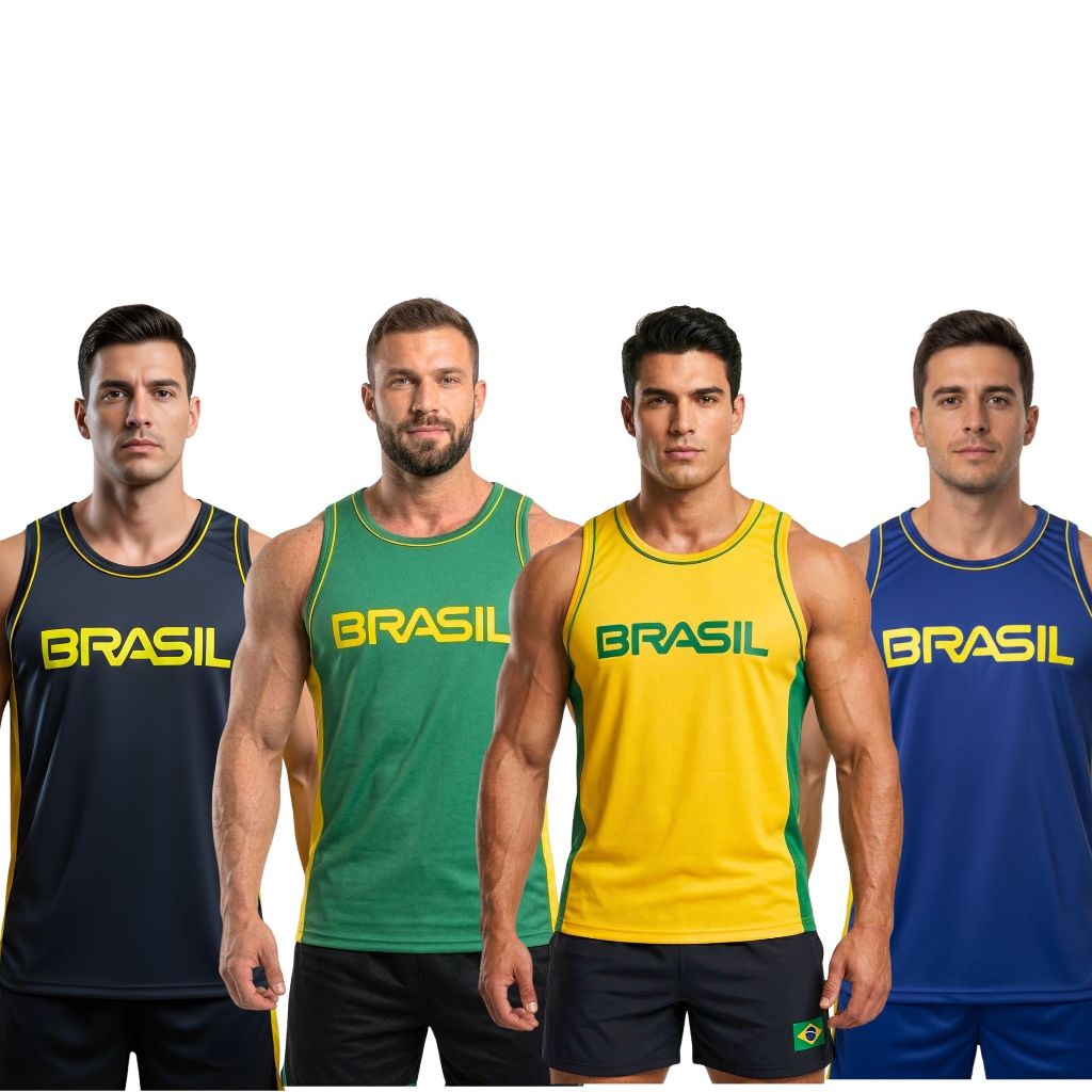 Regata Masculina Brasil – Esportiva, Leve e Confortável para Treino e Dia a Dia em Oferta na Shopee