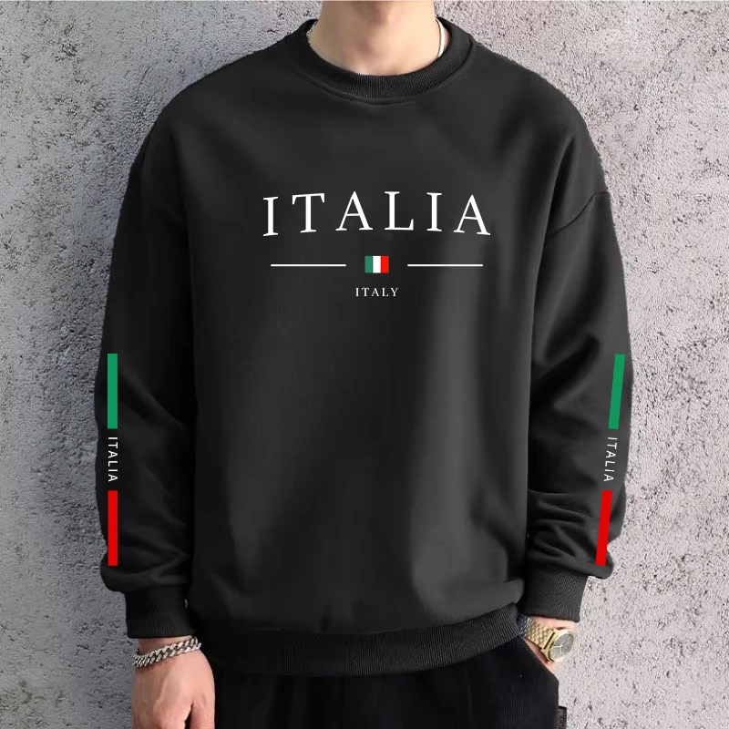 Moletom Gola Careca Redonda Italy Italia Milano Milan Pais Aesthetic Y2k Grunge Time Unissex