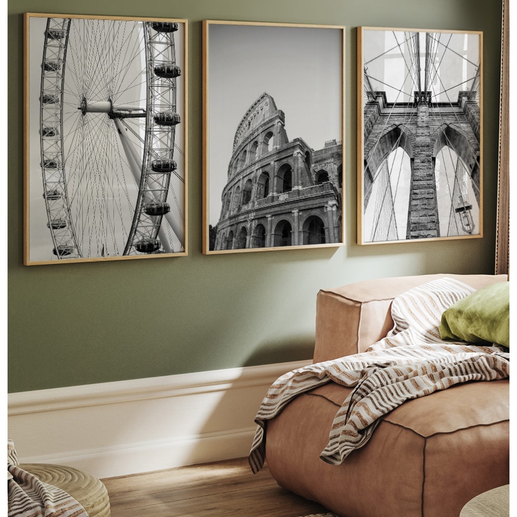 Quadro Vintage Quadro Decorativo Sala Quadro Com Moldura E Vidro Quadro Quarto Casal Monumento Trio