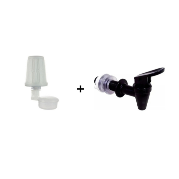 Vela Plástica Com Carvão Ativado Filtro Barro + Boia Reguladora + Torneira Click Preta