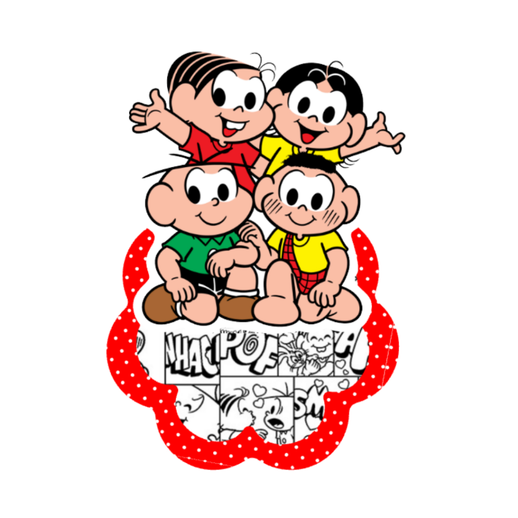 Kit Aplique 3D Personalizado Turma da Mnica - Tags de Festa em Pé, Lembrancinhas Temáticas para Aniversário Infantil