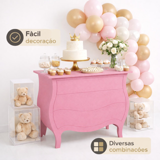 Comoda Bombe Fake 3 Gavetas Decoração de Festa Pegue e Monte em Oferta na Shopee