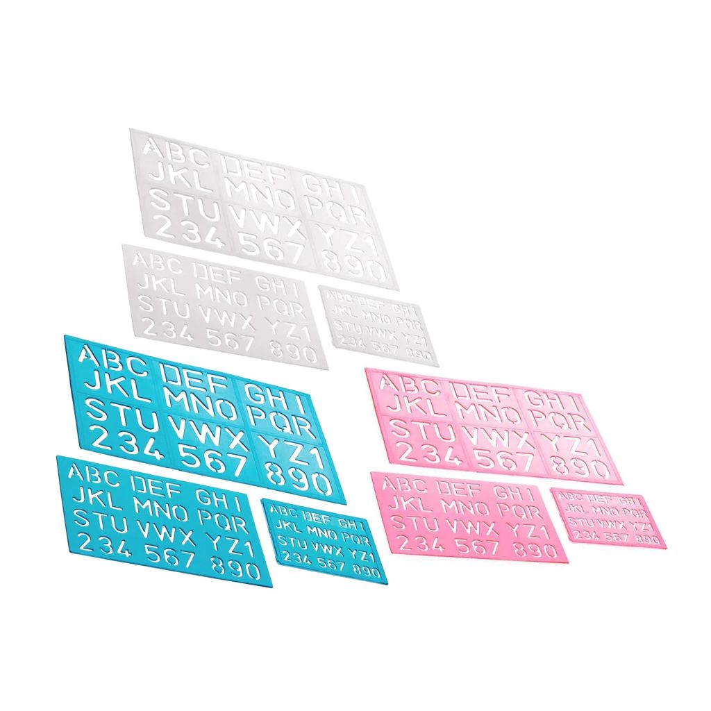 Kit Gabarito Normógrafo Cristal - Waleu | Régua | Material Escolar | Papelaria em Oferta na Shopee