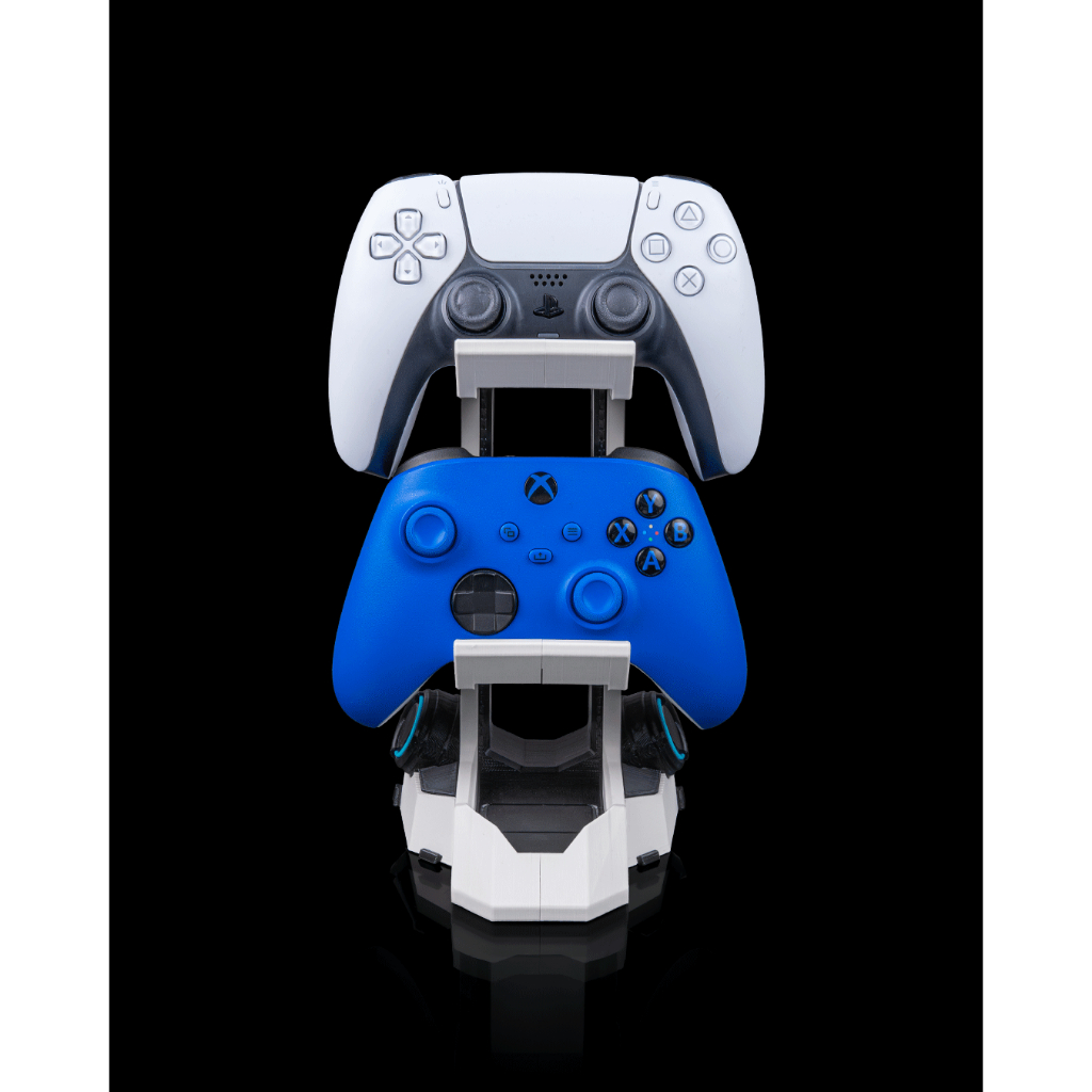🎮 Suporte Duplo para Controles PS5 e Xbox – Organizador Gamer para Mesa
