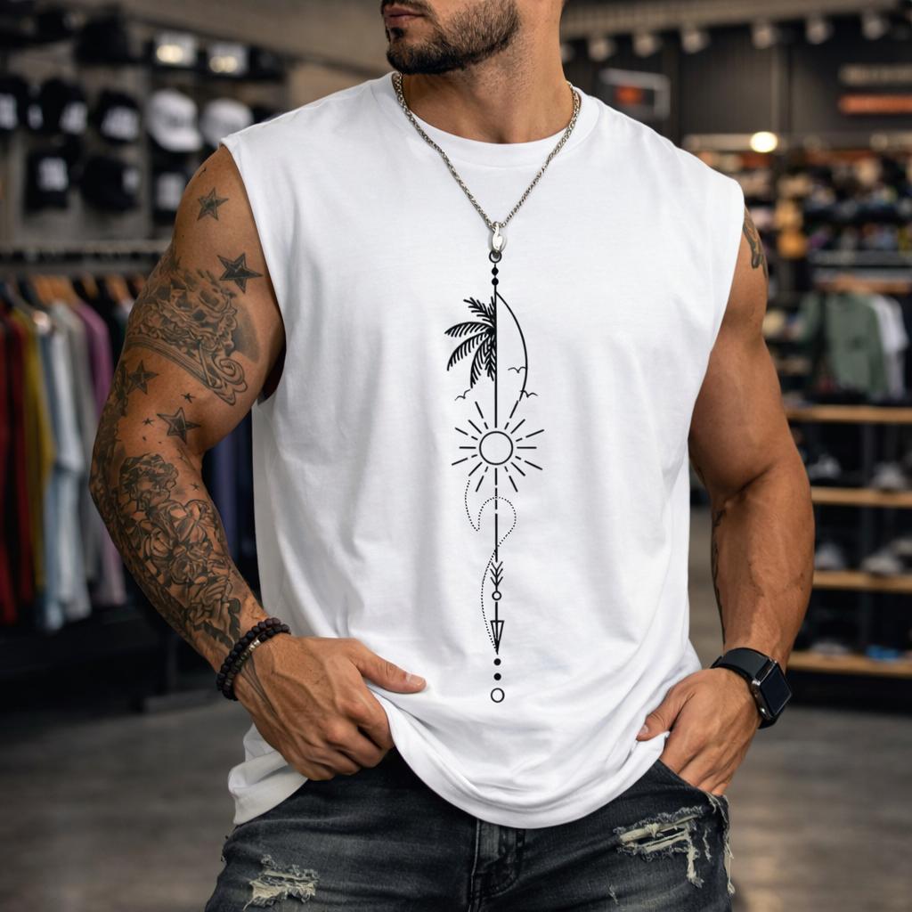 Regata Masculina Estilosa Algodão Camiseta Oversized Estilo Machao Cavada Varias Cores Lançamento Academia