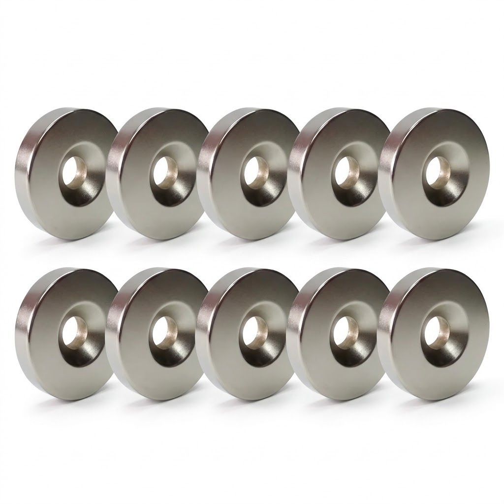 Kit com 10 Peças Ímã de Neodímio 10x3mm N35 Disco com Furo