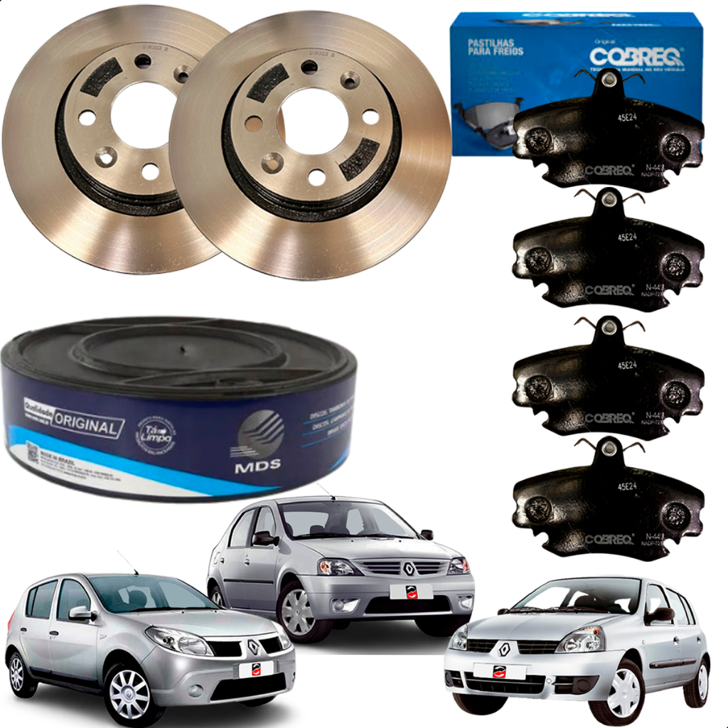 Disco Freio Dianteiro Pastilha Clio Logan Sandero Stepway