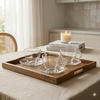 Jogo Xícara de Vidro 220ml com Pires 12 Peças Xícara Café Elegante Bolinhas Pérola em Oferta na Shopee