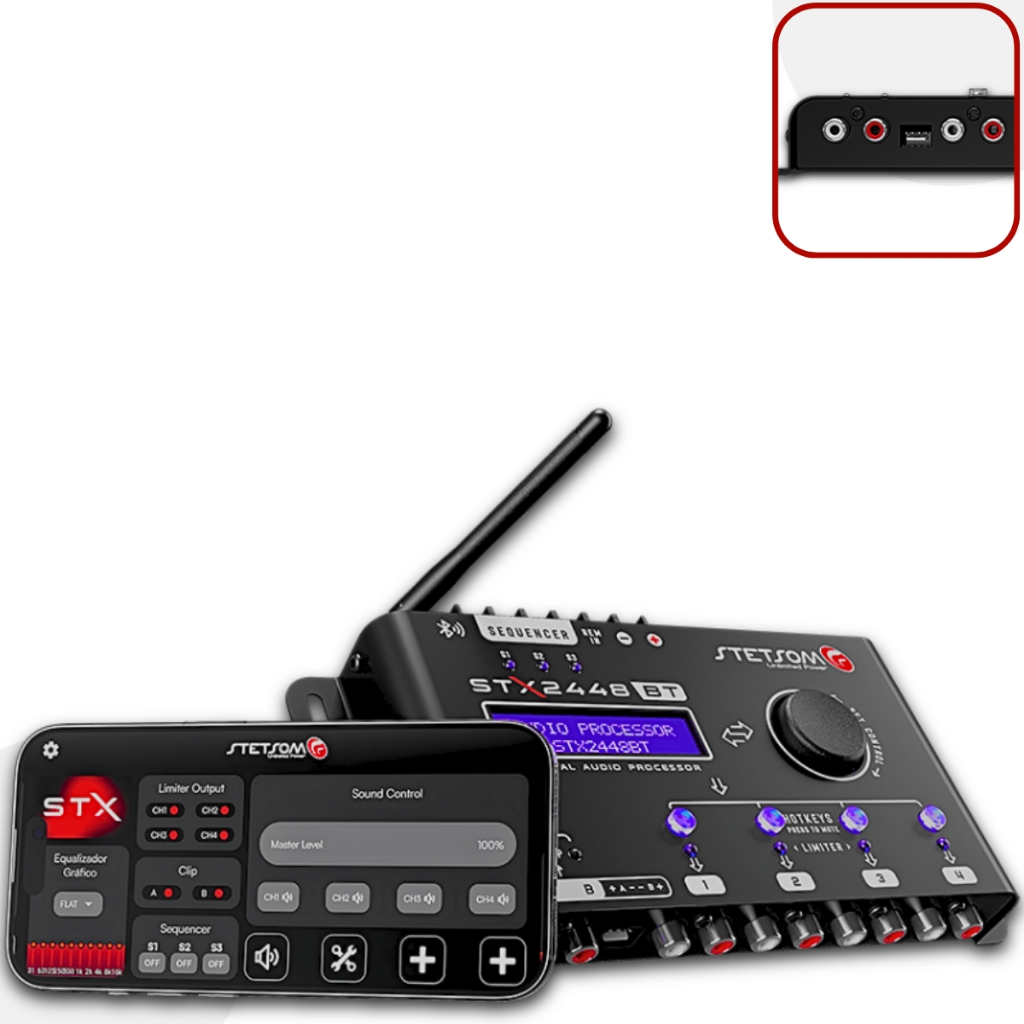 Processador De Audio Digital Stetsom Stx2448 Bt Equalizador Crossover em Oferta na Shopee