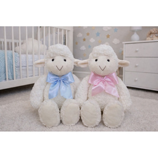 Ovelhinha com Laço Pelúcia 34cm de Altura Macia Cheia De Charme Para Decoração Batizado em Oferta na Shopee