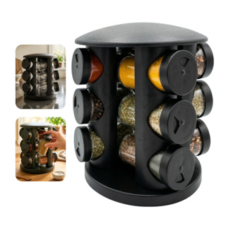 Porta Tempero Potes de Vidro com 12 Condimentos Temperos Giratório 360º Reforçado Premium em Oferta na Shopee