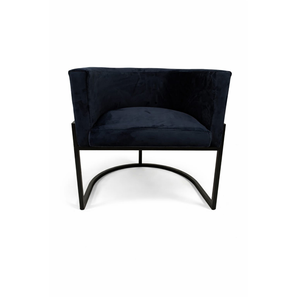Cadeira Moderna Poltrona Luna Clínica Consultório Escritório Mesa Recepção Pé de Ferro Preto Suede Premium Mailice