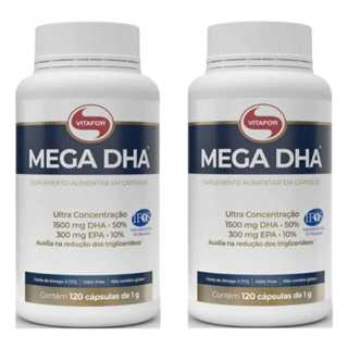 Omega 3 DHA 1500mg Vitafor Mega DHA 120 Cápsulas Kit 2 Fonte EPA IFOS em Oferta na Shopee