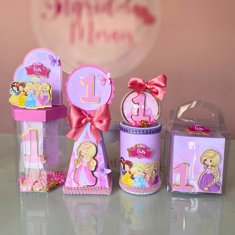 kit caixas luxo personalizadas - princesas baby | lembrancinhas para festas e aniversários
