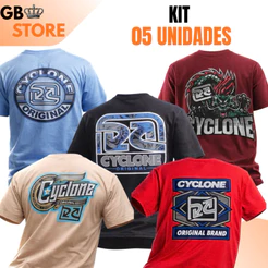 kit 5 camisetas Cyclone estampas sortidas 100% Algodão