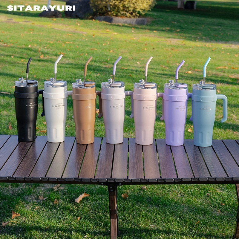 SITARAYURI Copo Térmico Grande Capacidade 1200ml Isolamento Premium Anti-Vazamento Vedação 360°