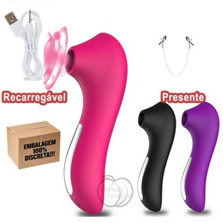 Vibrador Estimulador Sugador de Clitóris e Mamilo Recarregável 10 Modos - Discreto e À Prova D'Água em Oferta na Shopee