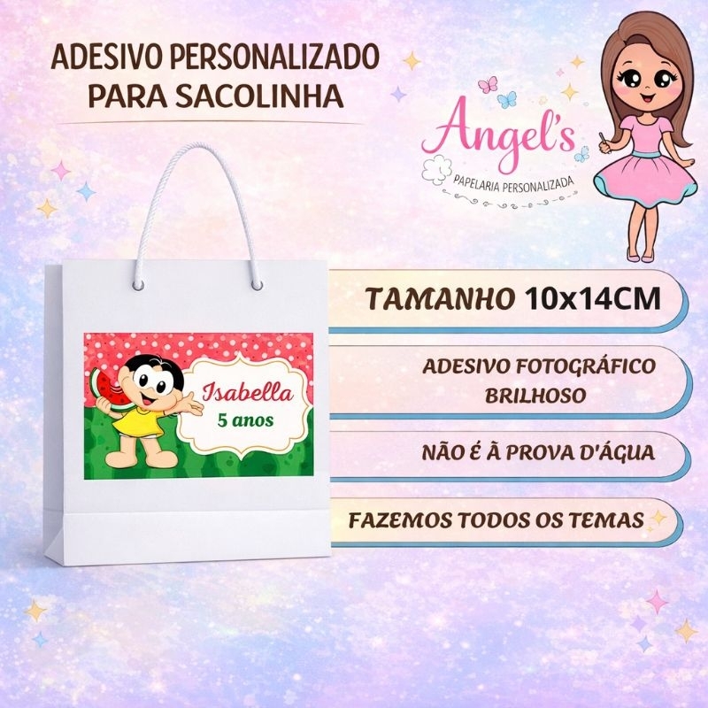 Adesivo Personalizado para Sacolinha Surpresa | Lembrancinha de Aniversário Infantil | Todos os Temas