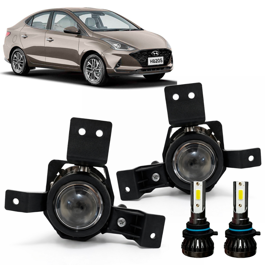 Par Farol Milha Neblina HB20 2020 2021 2022 Lente Acrílico Com Super Led