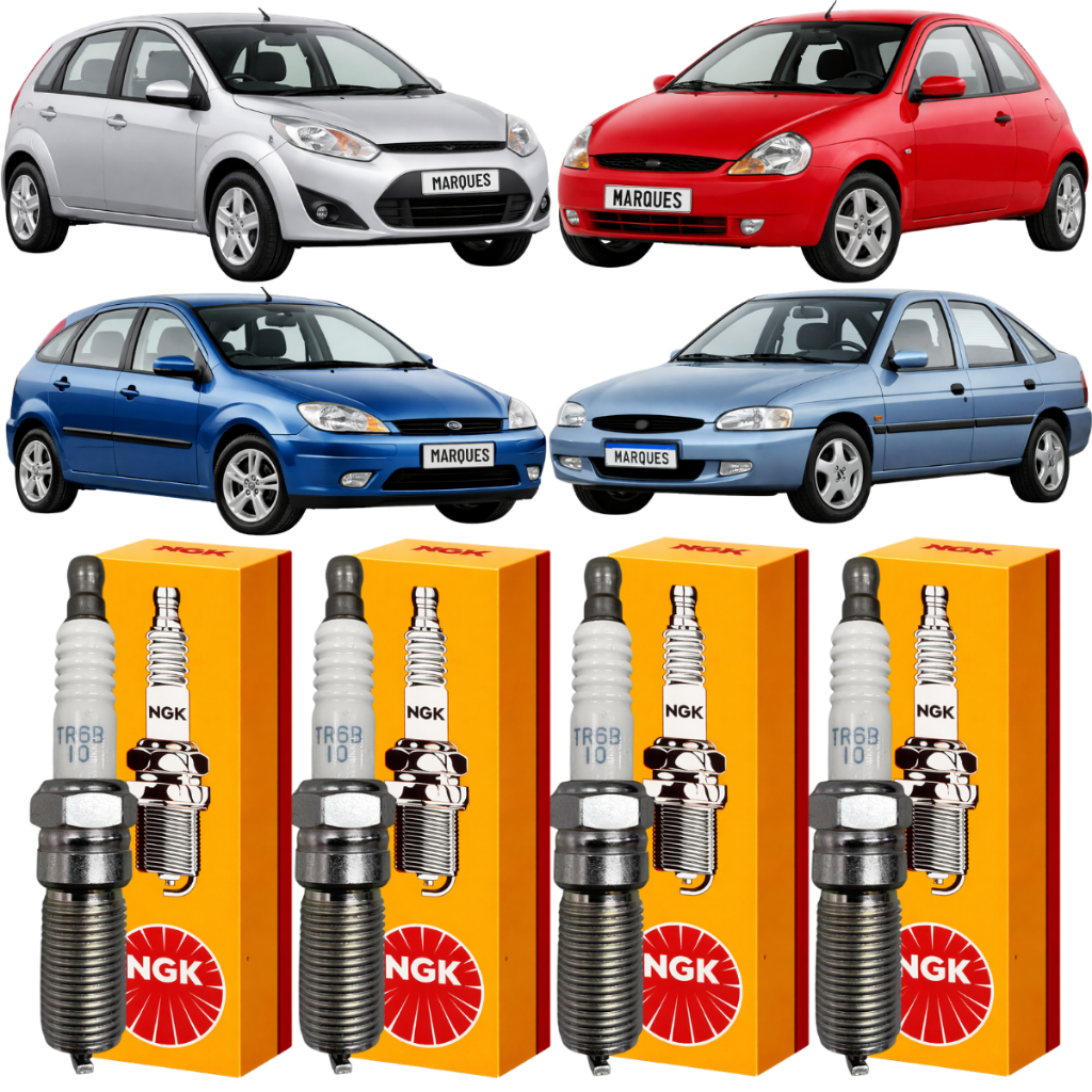 Jogo Vela Ignição Ngk Ford Ka 1.0 1999 2000 2001 2002 2003