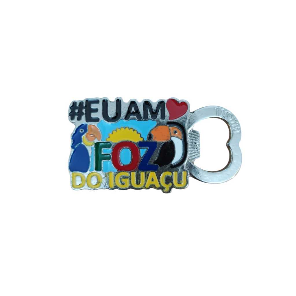 Ímã de Geladeira Foz do Iguaçu com Abridor de Garrafa em Metal – Souvenir Turístico Decorativo