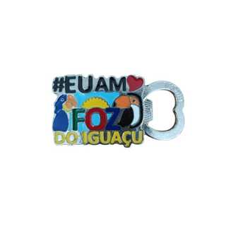 Ímã de Geladeira Foz do Iguaçu com Abridor de Garrafa em Metal – Souvenir Turístico Decorativo