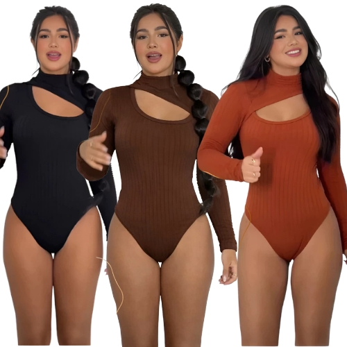 Kit 3 Body Feminino Manga Longa Gola Alta Decote Busto Anarruga Fashion Blogueira Sem Bojo Inverno — imagem 2 de 2