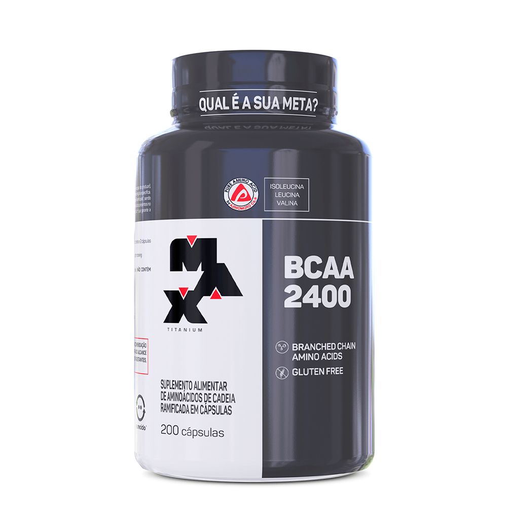 BCAA 2400 Max Titanium Aminoácido 60, 100 ou 200 Cápsulas Suplemento Original