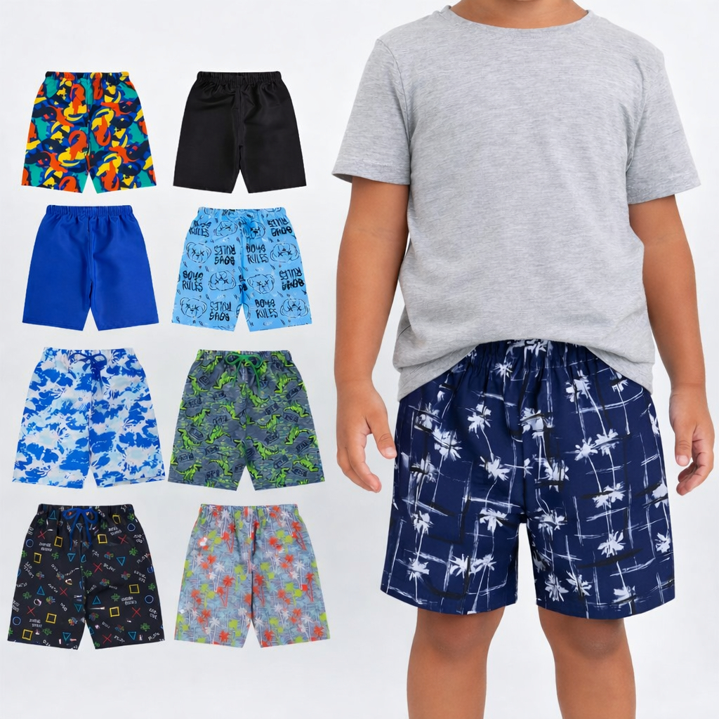 Kit Shorts Bermuda Infantil Menino Masculina Tactel Praia Verão - Roupa De Criança Oferta Relâmpago
