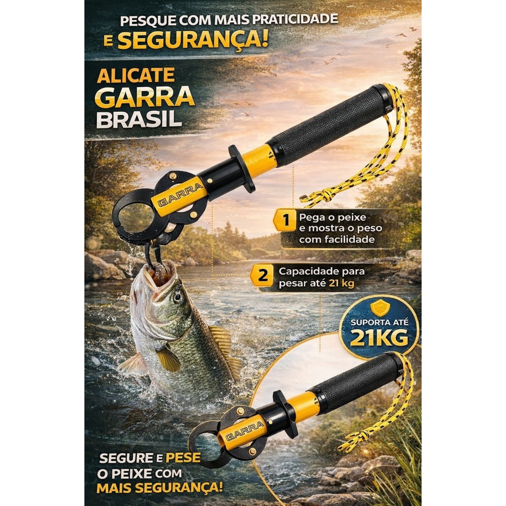Alicate De Pesca Garra Com Balança E Cabo Antiderrapante em Oferta na Shopee