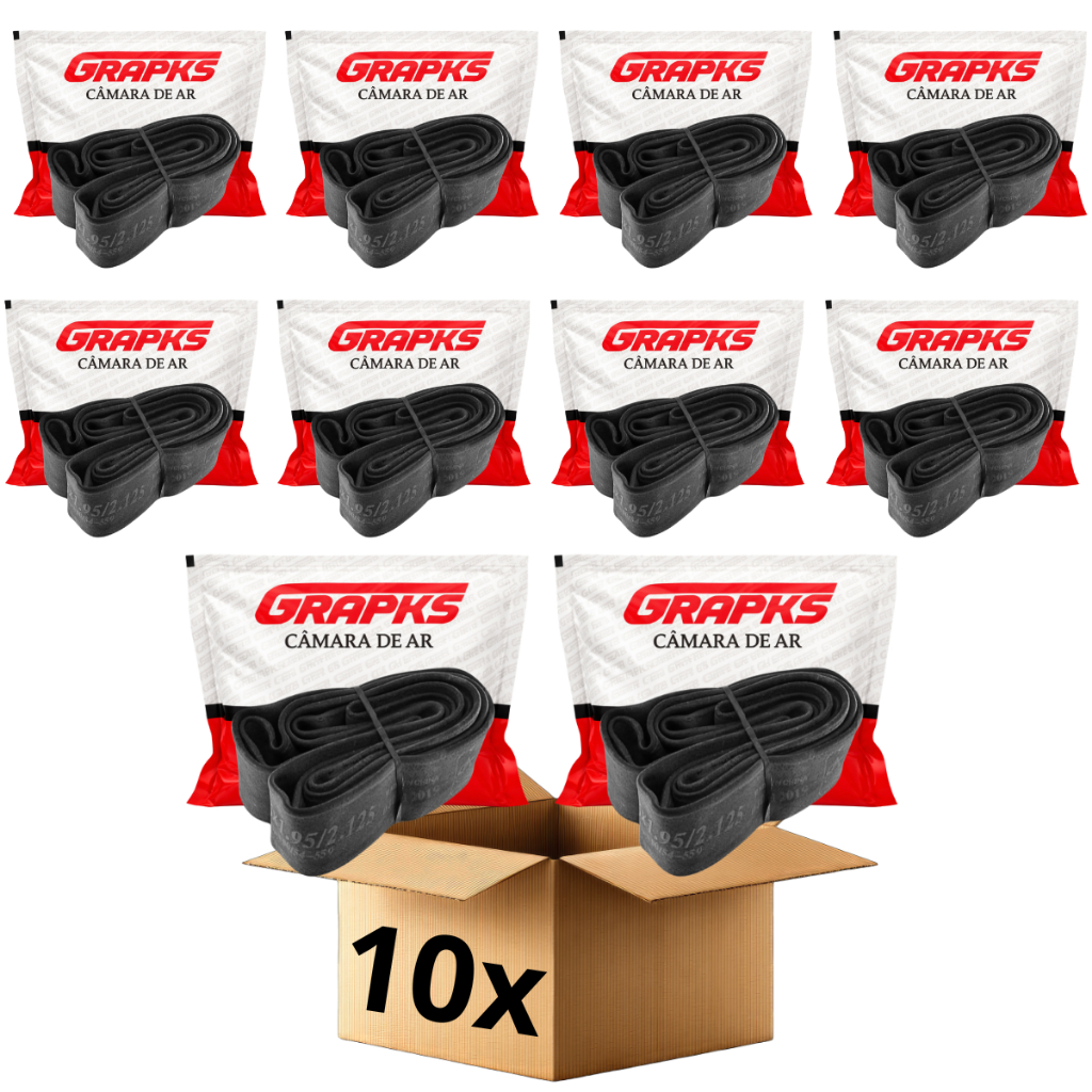 Kit 10 Camara de Ar Pneu Aro 18 Dianteiro Traseiro para Moto Cg/Titan/Fan/Fazer 275-18 e 90-90-18