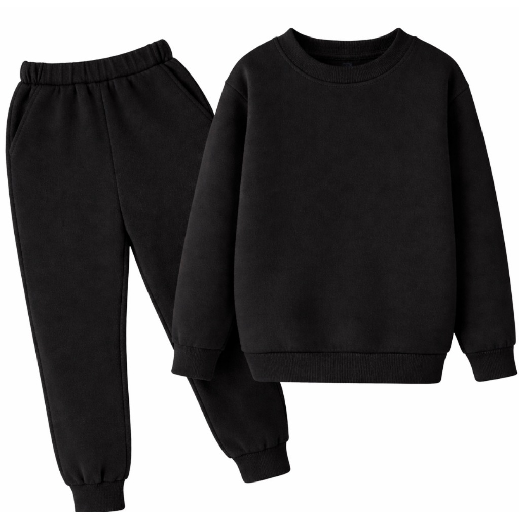 Conjunto moletom infantil liso menina menino quente flanelado confortavel
