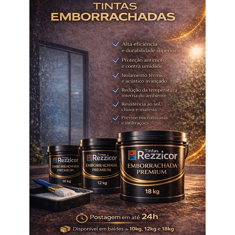 Tinta Borracha Líquida 4/18kg Impermeável LAJE- PAREDES- REBOCOS Super Resistente Rezzicor em Oferta na Shopee