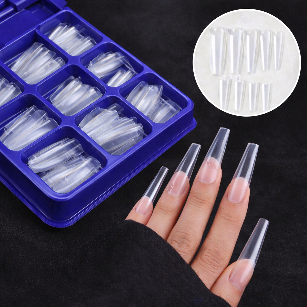 Tips Unhas Transparentes Profissionais para Alongamento Postiças Longas