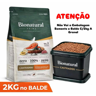Ração Bionatural Prime Super Premium Gatos Castrados  Salmao  2Kg A Granel no Balde em Oferta na Shopee