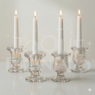 Castiçal de Vidro Porta Vela Pequeno Suporte para Vela Palito - Kit 2/4/6 em Oferta na Shopee